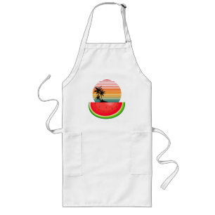 Summer Vibes Sunset Watermelon  Long Apron