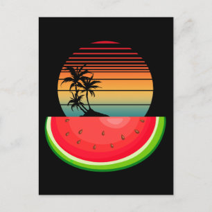 Summer Vibes Sunset Watermelon Postcard
