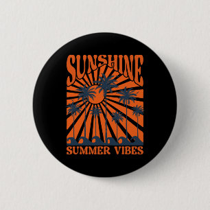 Summer Vibes, Sunset Wave, Sunshine Paradise, Summ 6 Cm Round Badge