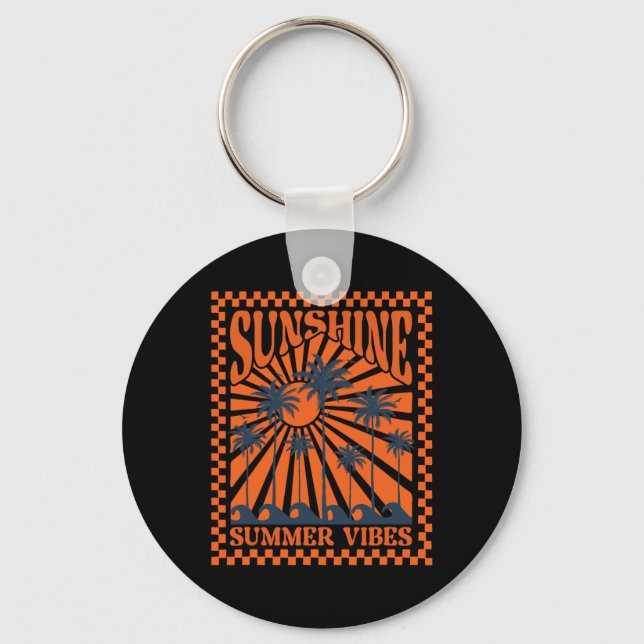 Summer Vibes, Sunset Wave, Sunshine Paradise, Summ Key Ring (Front)