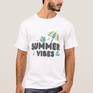 Summer Vibes T-Shirt Beach Umbrella Graphic Tee