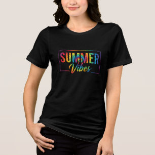 SUMMER Vibes Tie-Dye T-Shirt – Colourful Rainbow Tri-Blend Shirt