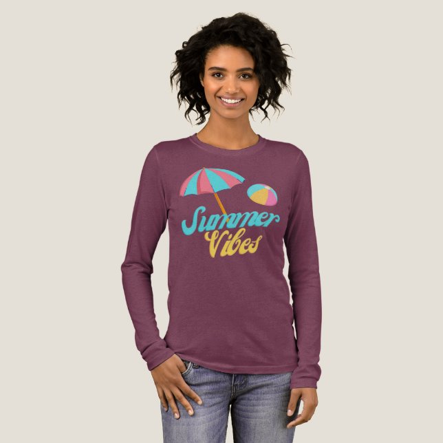 summer vibes Tri-Blend shirt (Full Front)