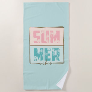 Summer Vibes Tropical Beach Retro Vintage  Towel