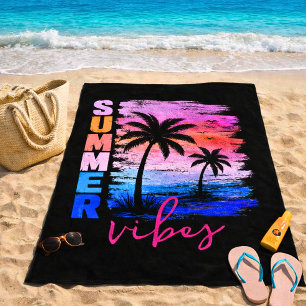 Summer Vibes Tropical Beach Towel