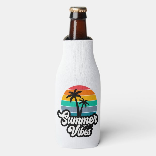 Summer Vibes Tropical Lake Scene-32922 Bottle Cooler (Bottle Front)