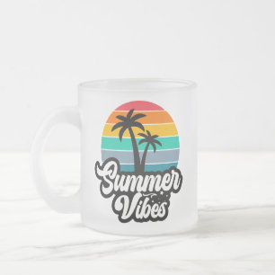 Summer Vibes Tropical Lake Scene-32922 Frosted Glass Coffee Mug