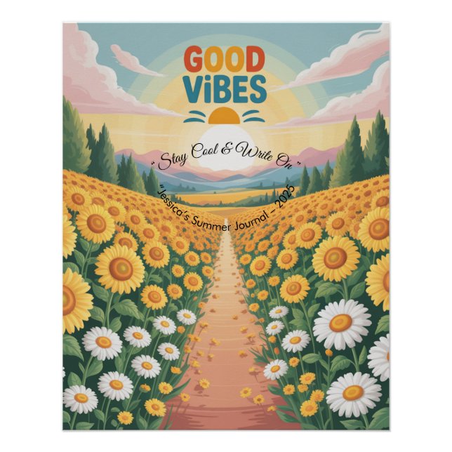 Summer Vibes Tropical Notebook  Poster (Front)