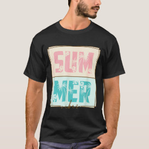 Summer vibes tropical palm tree retro beach T-Shirt