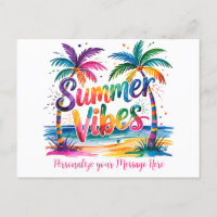 Summer Vibes Tropical Palm Trees & Ocean Sunset