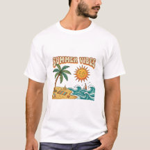 Summer Vibes Tropical Sunset Palm Trees Graphic Te