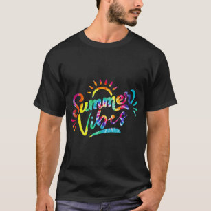 Summer Vibes Tye Dye Summer Beach Travel Family Va T-Shirt