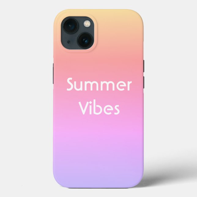 Summer Vibes Typography Gradient Pink Case-Mate iPhone Case (Back)