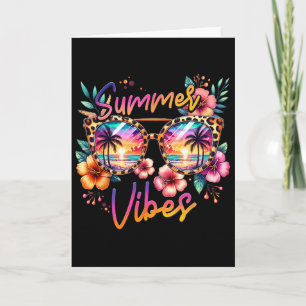Summer Vibes Vacation Vintage Summer Family Trip Card
