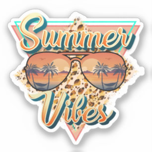 Summer Vibes Vintage Sunglasses Beach Sunset