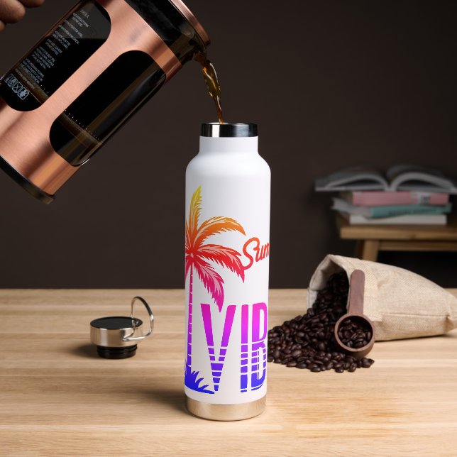 summer vibes water bottle (Coffee)