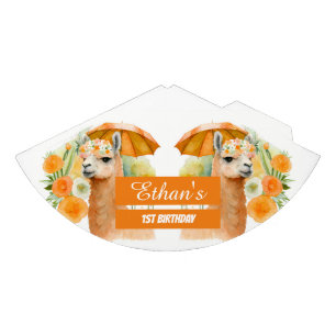Summer Vibes Watercolor Llama - Birthday  Party Hat