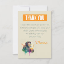Summer Vibes Watercolor Monkey - Birthday 