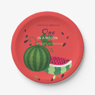 Summer Vibes Watermelon Party Invite Paper Plate