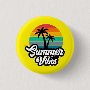Summer Vibes with Palm Trees Design 3 Cm Round Badge