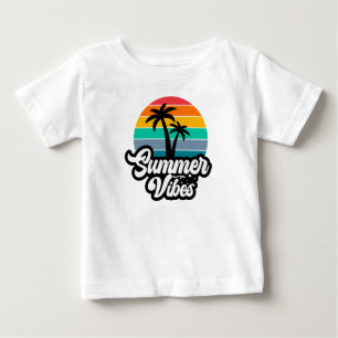 Summer Vibes with Palm Trees Design Baby T-Shirt