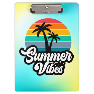 Summer Vibes with Palm Trees Design Clipboard