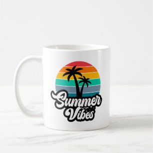 Summer Vibes with Palm Trees Design Coffee Mug