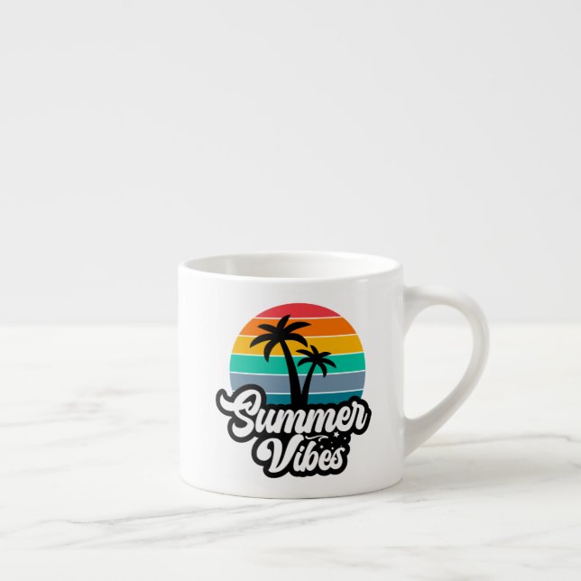 Summer Vibes with Palm Trees Design Espresso Cup (Right)