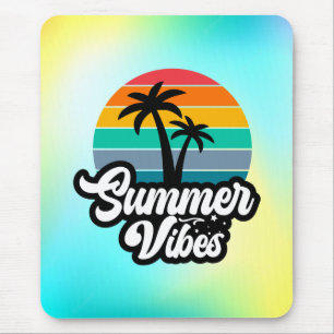 Summer Vibes with Palm Trees Design Mouse Pad