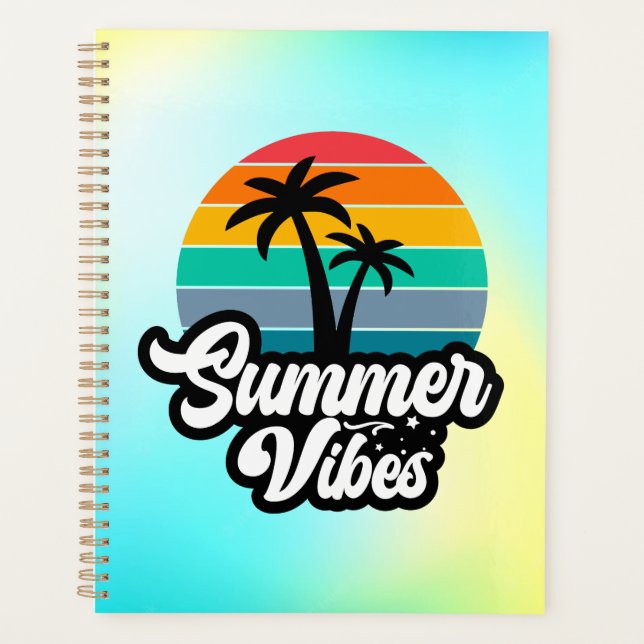 Summer Vibes with Palm Trees Design Planner (Front)