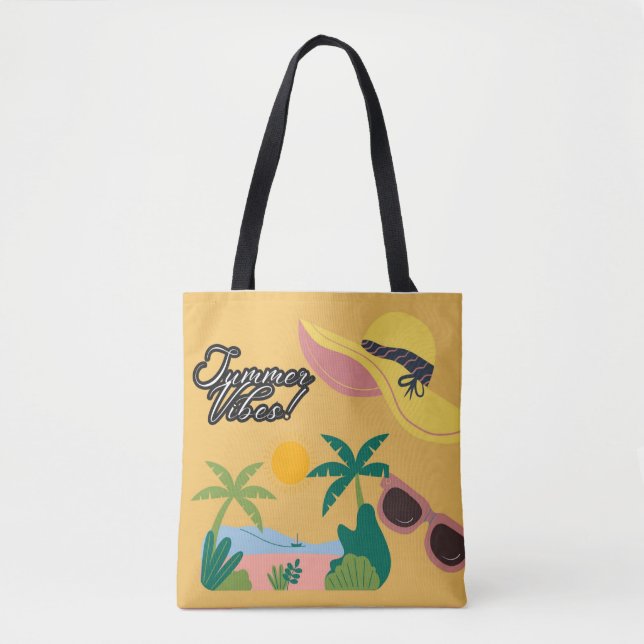 Summer Vibes Yellow Tote bag (Front)