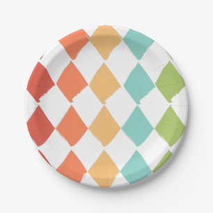 Summer vibrant colours paper plate