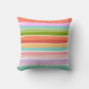 Summer vibrant stripe kids cushion