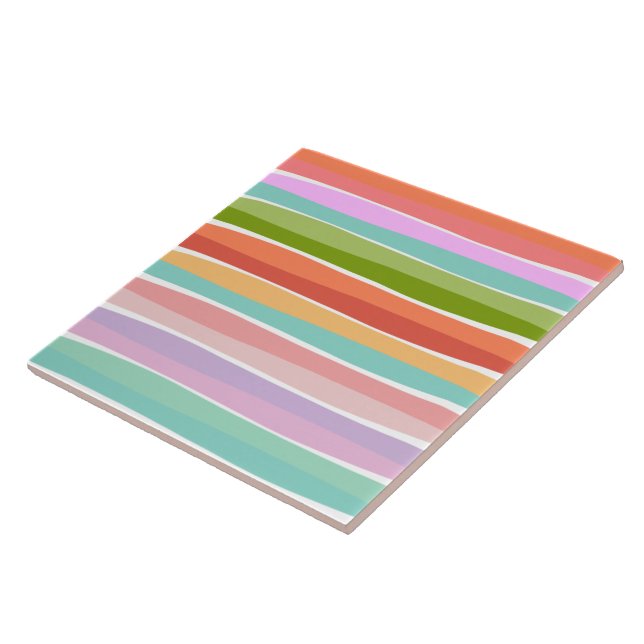 Summer vibrant stripe kids  tile (Side)