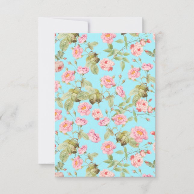 Summer Victorian Vintage Roses Pattern on Teal (Front)