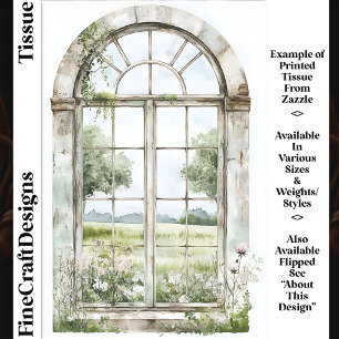 Summer View From Arched Window AN5 Decoupage Tissue Paper