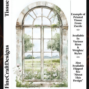 Summer View From Arched Window AN5L Decoupage Tissue Paper