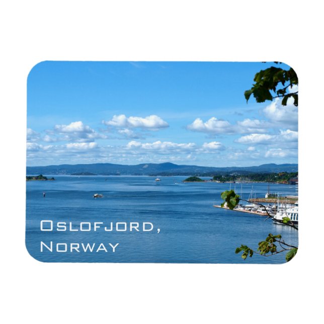 Summer view of Oslofjord from Oslo, Norway Magnet (Horizontal)