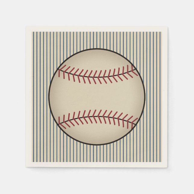Summer Vintage Baseball Party Napkins (Front)