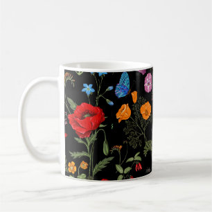 Summer vintage seamless pattern. Botanical wallpap Coffee Mug