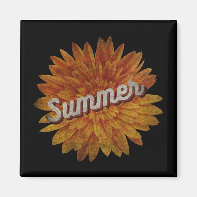 SUMMER VINTAGE SUNFLOWER MAGNET (Front)