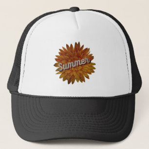 SUMMER VINTAGE SUNFLOWER TRUCKER HAT
