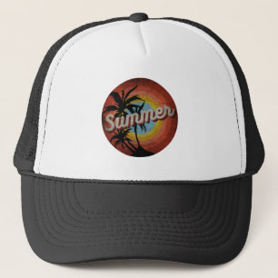 SUMMER VINTAGE VACATION TRUCKER HAT