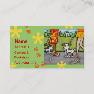Summer Walk With Dogs and Cats Business Cards