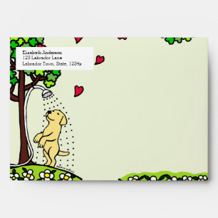 Summer Water Fun Yellow Labrador Envelope