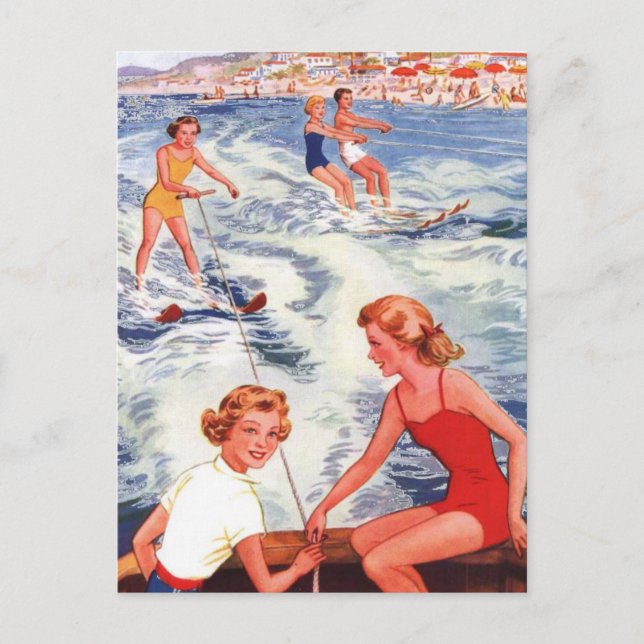 Summer Water Skiing Fun Postcard (Front)