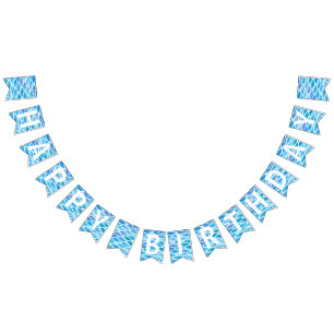 Summer Water Watercolor Happy Birthday Bunting