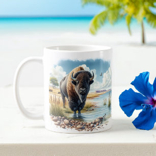 Summer Watercolor American Buffalo Coffee Mug