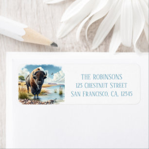 Summer Watercolor American Buffalo Return Address