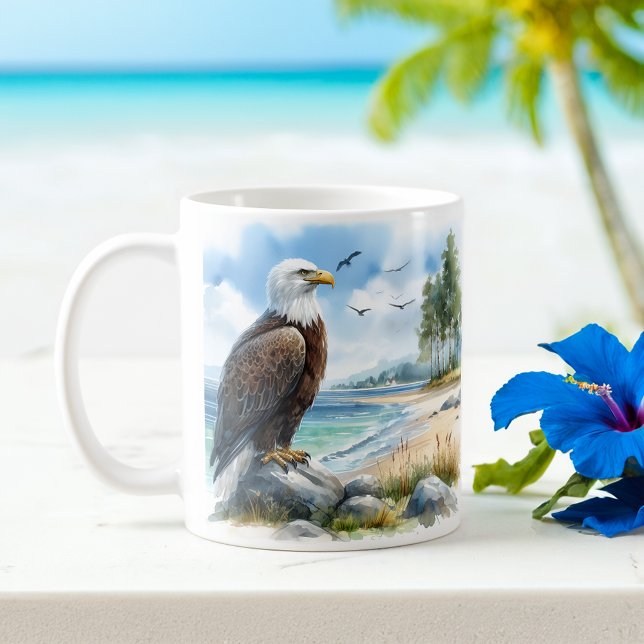 Summer Watercolor Bald Eagle  Coffee Mug (Creator Uploaded)